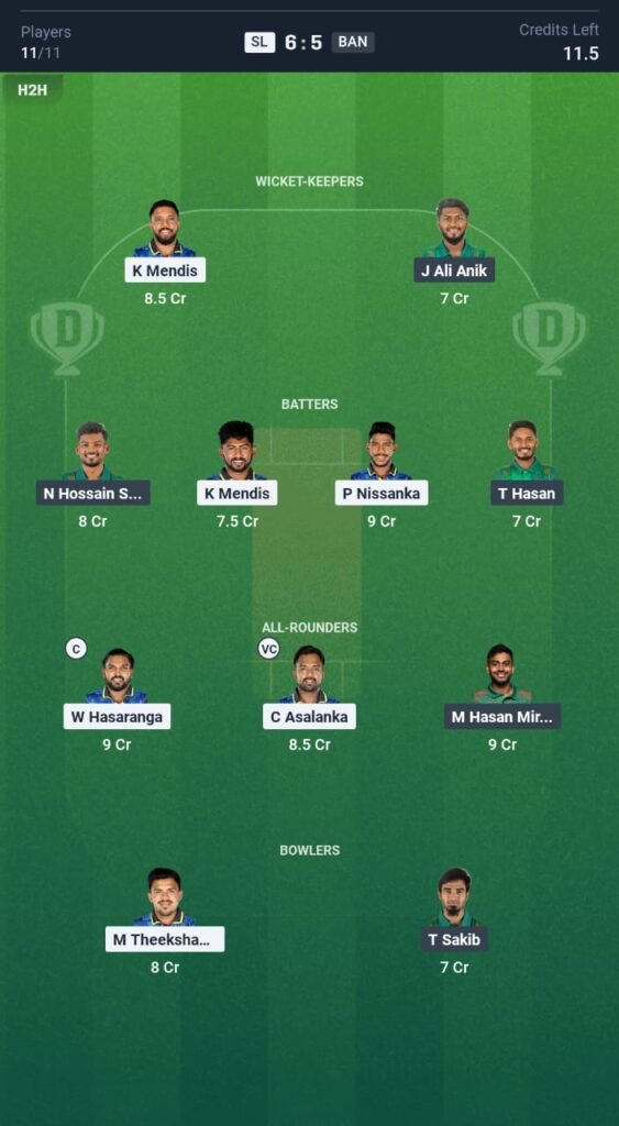 SL vs BAN Today's Dream11 Fantasy Team: 3rd ODI Match & Promising Pitch Report 3 SL vs BAN Today's Dream11 Fantasy Team