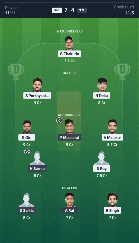 BCC vs NYC Today's Dream11 Fantasy Team: 5th T20 Match & Promising Pitch Report 3 BCC vs NYC Today's Dream11 Fantasy Team