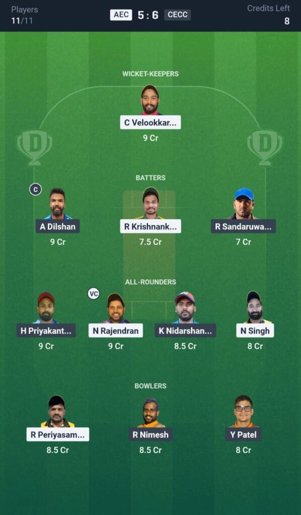 AEC vs CEC-A Today's Dream11 Fantasy Team: 32nd T20 Match & Promising Pitch Report 3 AEC vs CEC-A Today's Dream11 Fantasy Team