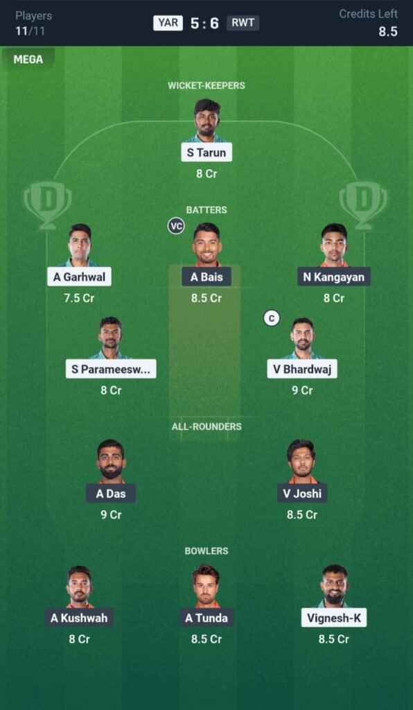 RWT vs YAR Today's Dream11 Fantasy Team: 28th T20 Match & Promising Pitch Report 3 RWT vs YAR Today's Dream11 Fantasy Team