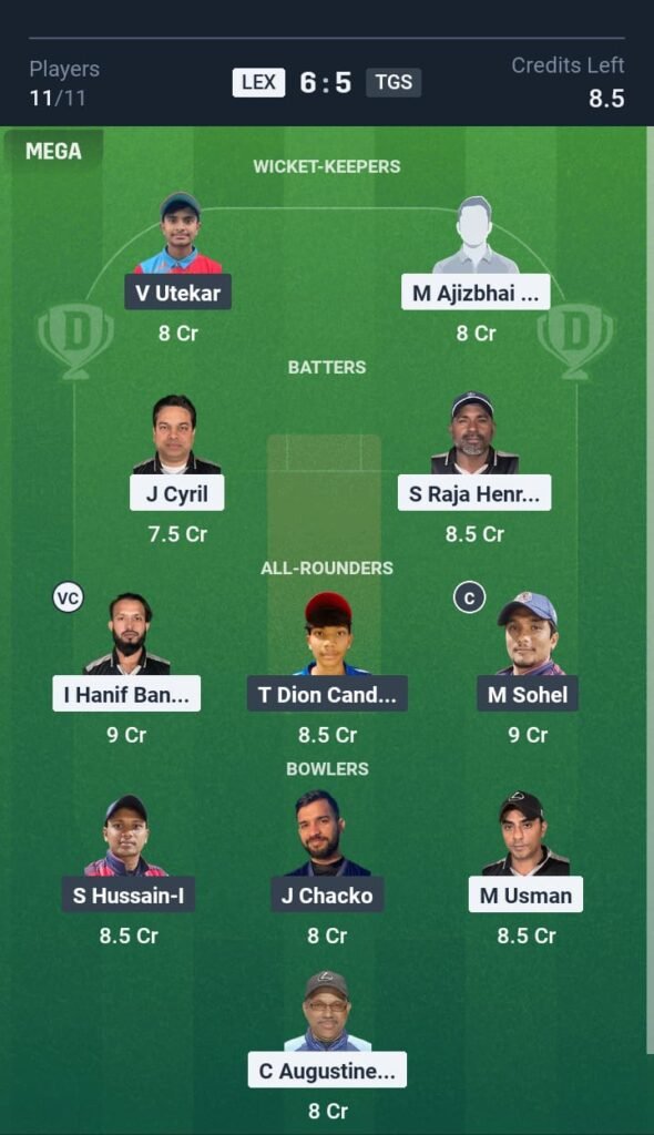 TGS vs LEX Today's Dream11 Fantasy Team: 2nd Semi Final T20 Match & Promising Pitch Report 3 TGS vs LEX Today's Dream11 Fantasy Team: 2nd Semi Final T20 Match 2025.