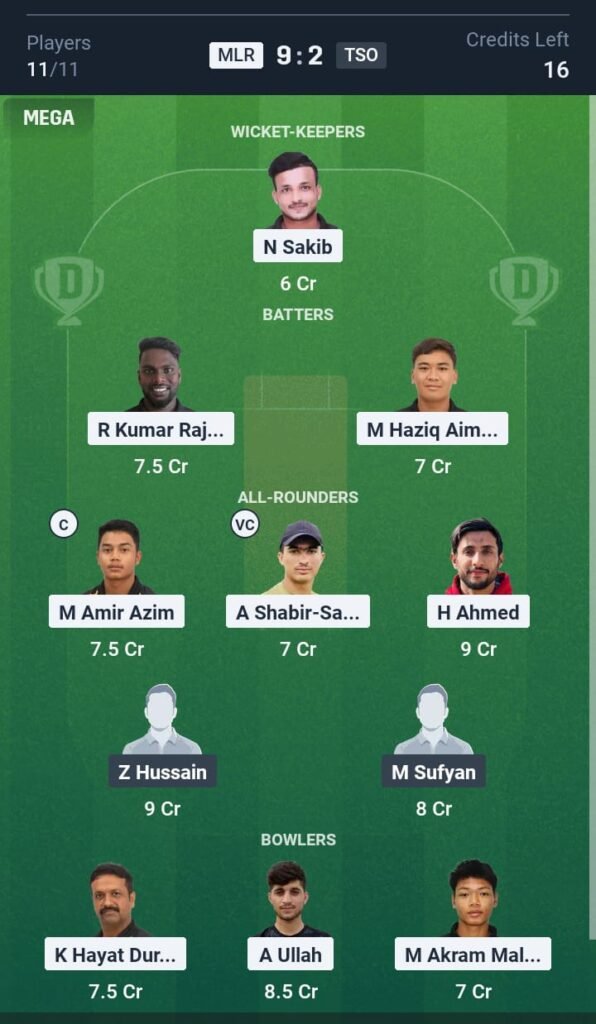 MLR vs TSO Today's Dream11 Fantasy Team: 8th T20 Match & Promising Pitch Report
