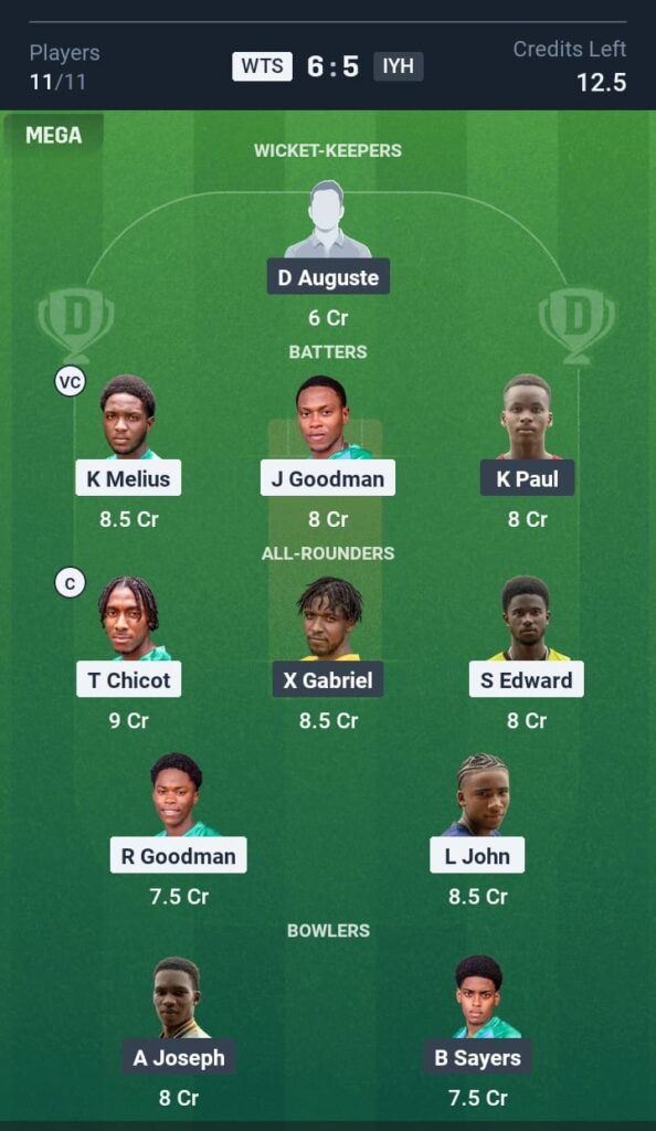 WTS vs IYH Today's Dream11 Fantasy Team: 27th T10 Match & Promising Pitch Report 3 WTS vs IYH Today's Dream11 Fantasy Team: 27th T10 2025
