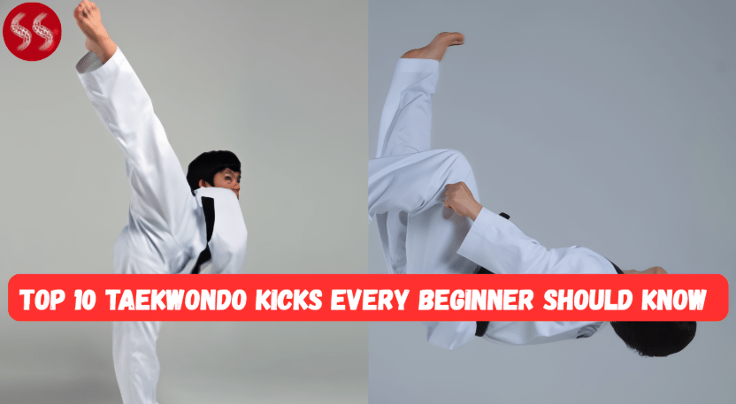A photo of a Taekwondo student performing a perfect Roundhouse Kick, representing the Top 10 Taekwondo Kicks