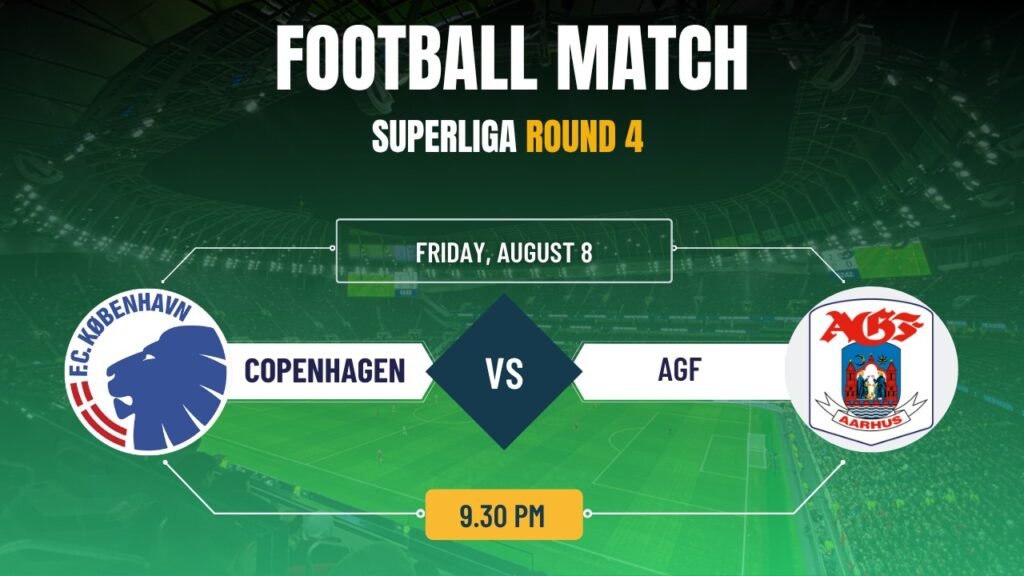 Copenhagen vs AGF, Superliga-Matchday 4 : Match Prediction & Live Streaming