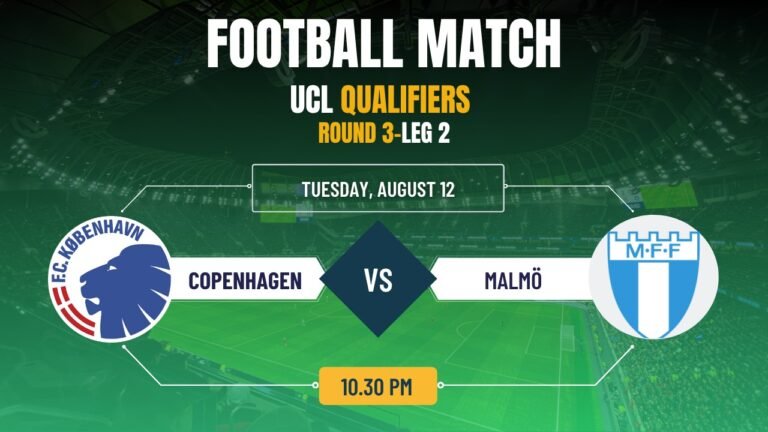 Copenhagen vs Malmö, UEFA Champions League – 3rd Qualifying Round-Leg 2, Match Prediction