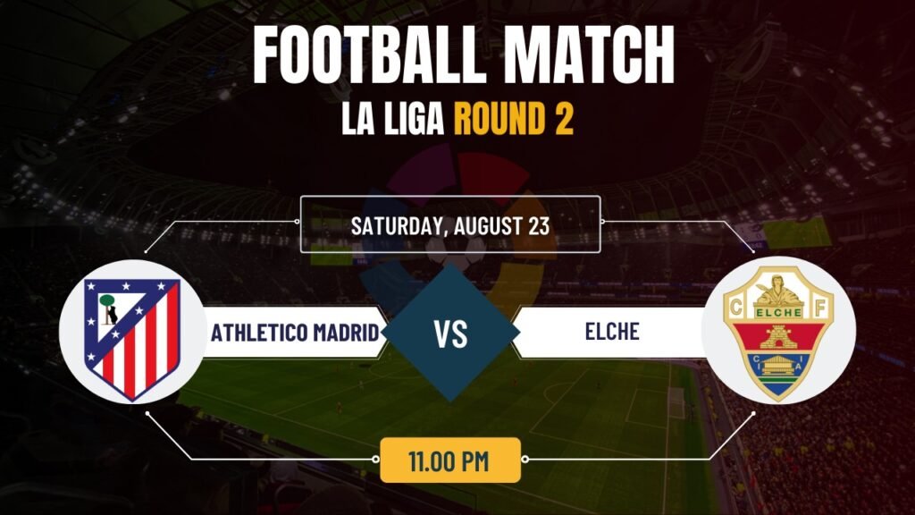 Atlético Madrid vs Elche, La Liga 2025-26 Week 2 Fixture , Match Prediction & Live Streaming