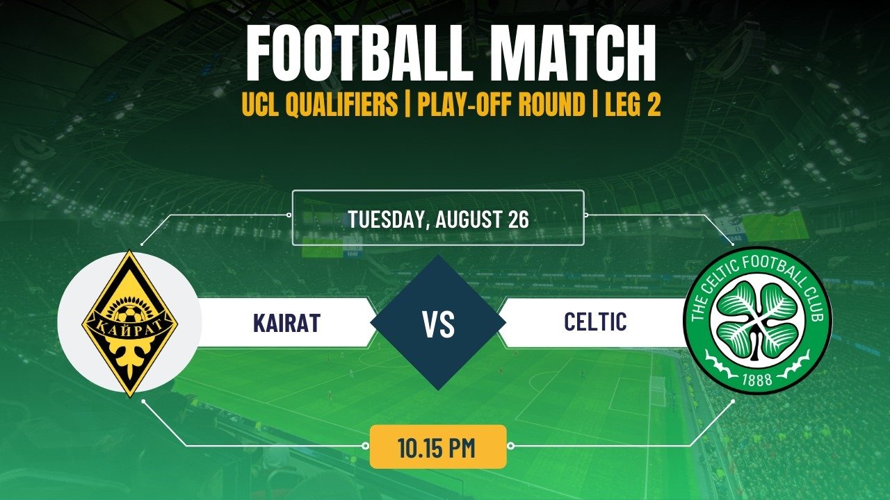 Kairat vs Celtic, UEFA Champions League – Play-Off Round Leg 2, Match Prediction & Live Streaming