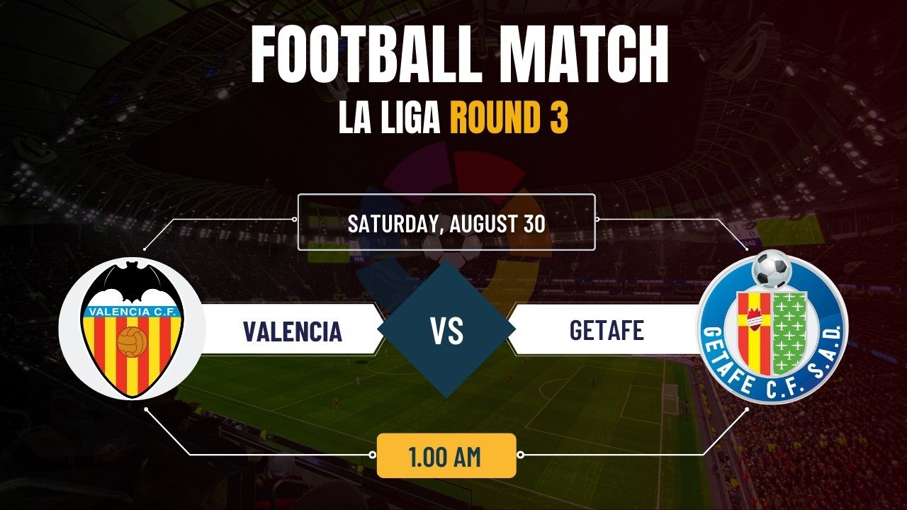 Valencia vs Getafe, La Liga 2025-26 Week 3 Fixture, Match Prediction & Live Streaming