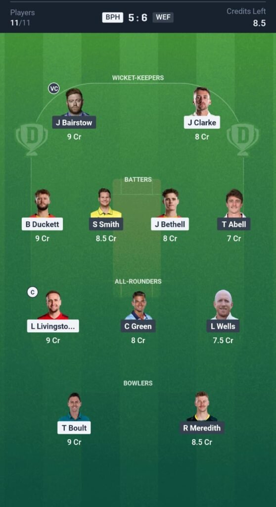 BP-M vs WF-M Today's Dream11 Fantasy Team: 24th Man’s Hundred, Match & Promising Pitch Report 3 BP-M vs WF-M Today's Dream11 Fantasy Team