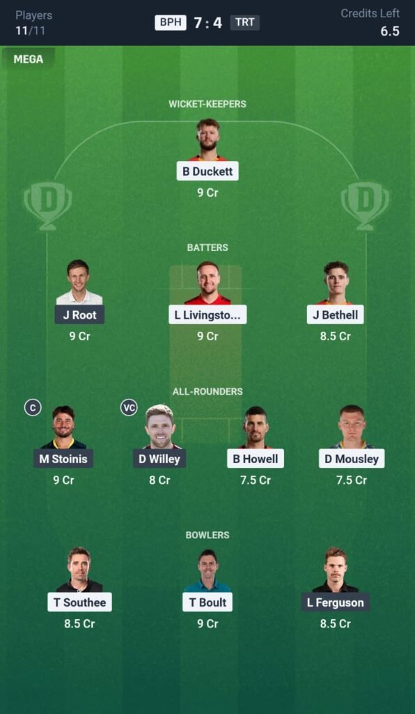 BP-M vs TR-M Today's Dream11 Fantasy Team: 4th Man’s Hundred, Match & Promising Pitch Report 3 BP-M vs TR-M Today's Dream11 Fantasy Team