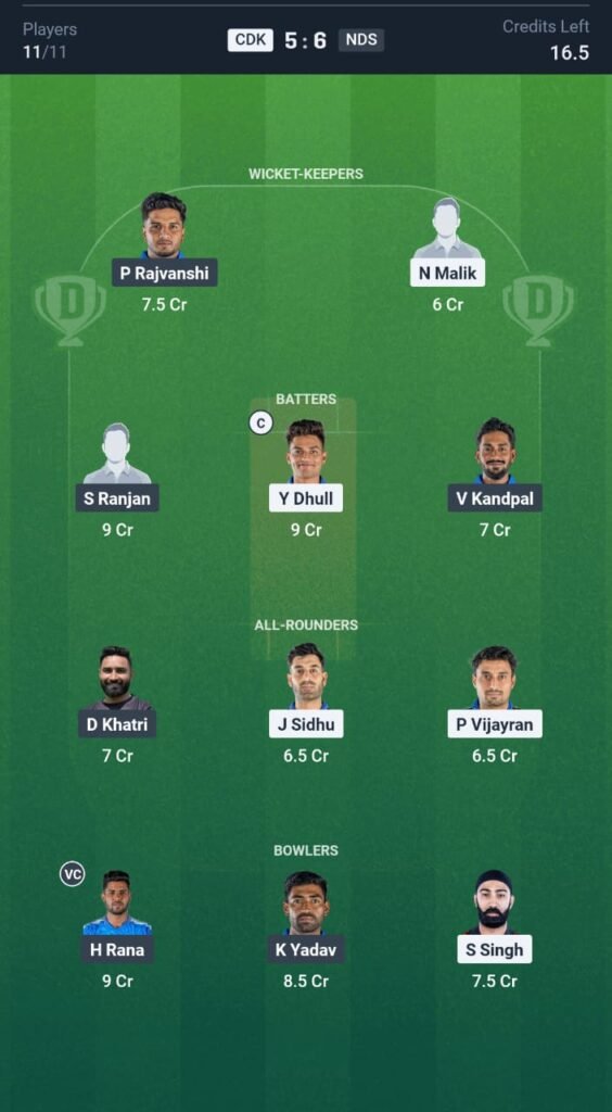 NDS vs CDK Today's Dream11 Fantasy Team: 24th T20 Match & Promising Pitch Report 3 NDS vs CDK Today's Dream11 Fantasy Team