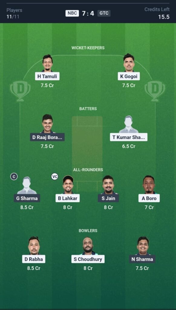 NBC vs GTC Today's Dream11 Fantasy Team: 22nd T20 Match & Promising Pitch Report 3 NBC vs GTC Today's Dream11 Fantasy Team