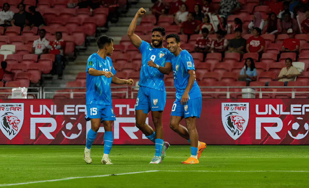 India vs Singapore 1-1 Match Report: Stunning Comeback as Rahim Ali's Late Goal Rescues Ten-Man India in Crucial Asian Cup Qualifier 3 India vs Singapore 1-1 Match Report: Stunning Comeback as Rahim Ali's Late Goal Rescues Ten-Man India in Crucial Asian Cup Qualifier