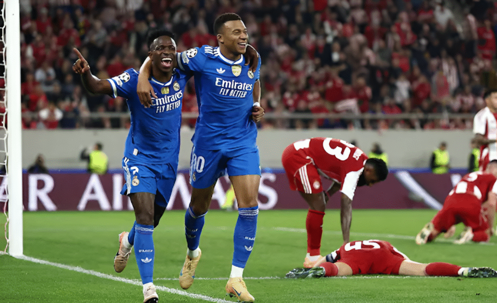 Mbappe 4-Goal Champions League Performance Powers Real Madrid to Thrilling Win Over Olympiacos