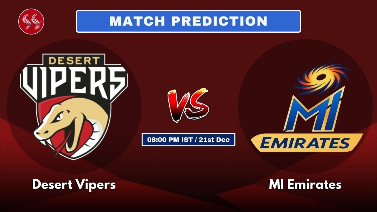 Desert Vipers vs MI Emirates Today’s 24th T20 Match Preview: Explosive Match & Pitch Report